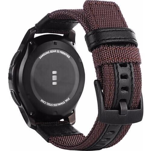 Leather+nylon Watchband for For Samsung Galaxy Watch Active 2 40/44mm active 1 gear sport Watch Band Strap