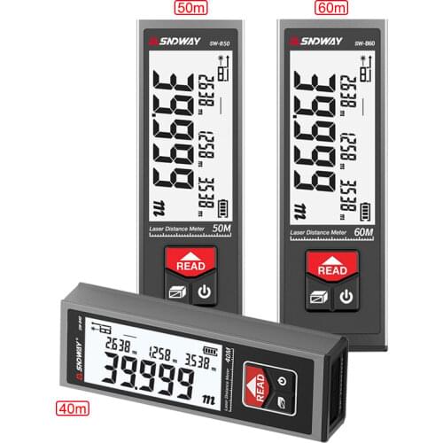 SNDWAY 50M Laser Distance Meter Rangefinder Mini Size Digital Trena Laser Tape Range Finder Build Measure Device Ruler Test Tool