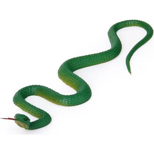 Simulation soft plastic toy snake Simulation Snake Rubber Tip Toy - Green