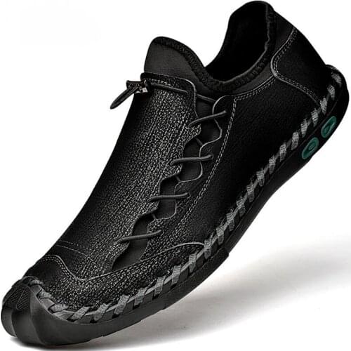Mens Casual Shoes New Breathable Fashion Soft Sole Handmade Leather Shoes Large Size 48 Leather Shoes Mens Shoes