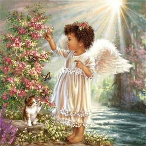 Angel Girl DIY 11CT Embroidery Cross Stitch Kits Craft Needlework Set Printed Canvas Cotton Thread Home Dropshipping