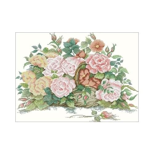 La 9313 Summer Rose Bouquet Needlework,For Embroidery,DIY 14CT Unprinted Arts Cross stitch kits Set Cross-Stitching Home Decor