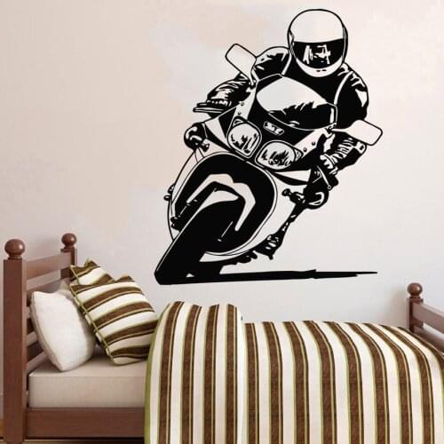 Motocross Wall Decal Motorcycle Wall Sticker Dirt Bike Wall Décor Vinyl Wallpaper Home Boys Bedroom Decoration Accessories C274