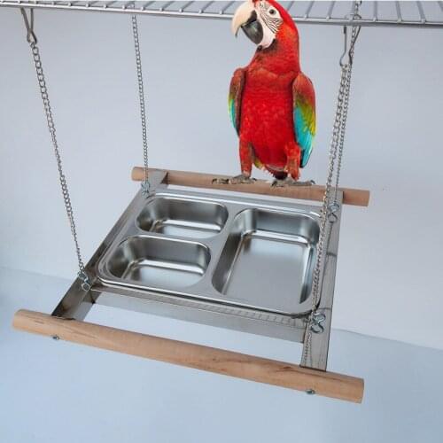 Bird Parrot Mynah Stainless Steel Food Bowl Cup Basin Manger