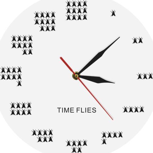 Pun of The Day Time Flies 3D Wall Clock Personalized Decorative Art Watch Wall Clock For Living Room Bedroom Unique Gift