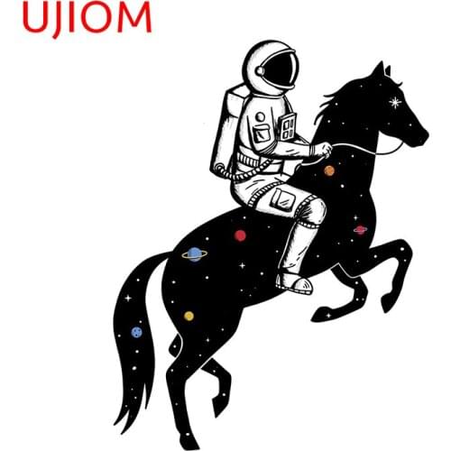 UJIOM Astronaut and Horse Wall Stickers Home Decoration Living Room Decor Decals Wallpaper Waterproof Bathroom Kitchen Poster