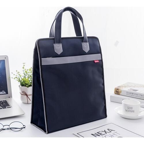 Waterproof A4 Oxford+PU Business Portable Document Bag Laptop Handbag Office Meeting Contract Document Bag Students Tutorial Bag