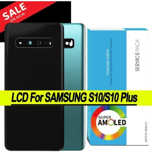 Original Back Glass Replacement For Samsung Galaxy S10 S10 Plus S10+ Battery Cover Rear Door Housing Case Camera Glass Lens Fram