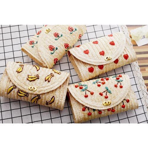 Women Summer Mini Straw Beach Tote Messenger Crossbody Shoulder Bag Woven Handbag Clutch bag Hot