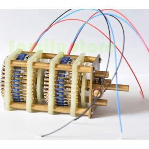 1.5db 33 levels of gold-plated contacts L-type two-channel volume potentiometer 10K, 50k, 100K, 250K. －70db～0 attenuation range