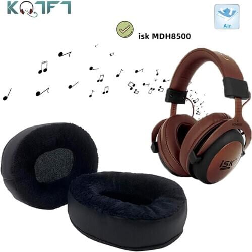 KQTFT 1 Pair of Velvet Replacement EarPads for isk MHD8500 Headset Ear pads Earmuff Cover Cushion Cups