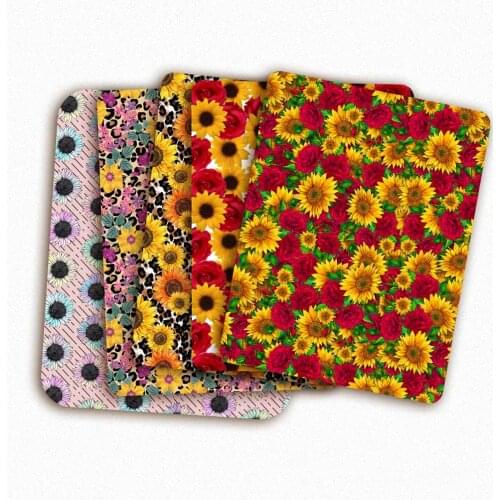 Polyester Cotton Fabrics By The Yard Cartoon Sunflower Printed Fabric For Sewing DIY Crafts Supplies Handmade Masks 45*145cm 1pc