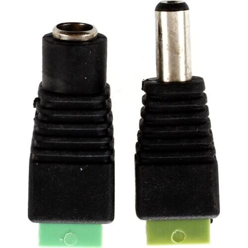 10 Pcs CCTV Cameras 2.1mm x 5.5mm Female Male DC Power Plug Terminal Adapter