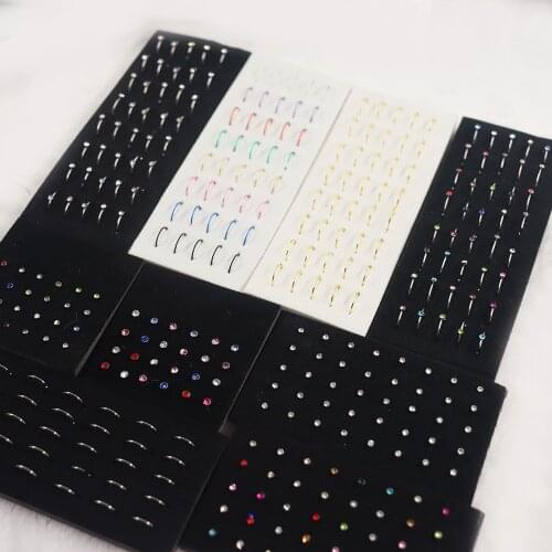 4 Style 40pcs/set Fashion 316l Colorful Stainless Steel Nose Hoop Lip Nose Ring Stud Earrings Body Piercing Jewelry Punk Style