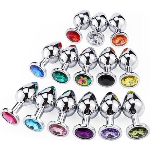 Anal Plug Sex Toys Mini Round Metal Crystal Jewelry Women / Men for Butt Plug Small Unisex Adult juguete sexual analplug
