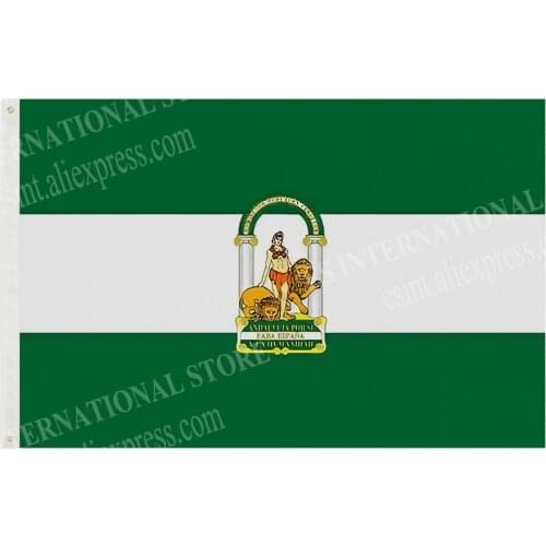 Andalusia Andalucia Spain Spanish Flag National Polyester Banner Flying150* 90cm 3ft x 5ft Flag All Over The World Wide Outdoor