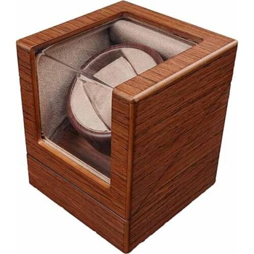 Watch Winders For Automatic Watches Mechanical Watch Wood Luxury Single Watch Winder Box Motor Rotator Shaker Transparent Case