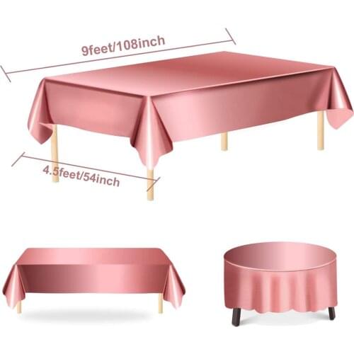 Glossy table runner 137*274 rose gold tablecloth bright surface individually packaged large party decoration supplies