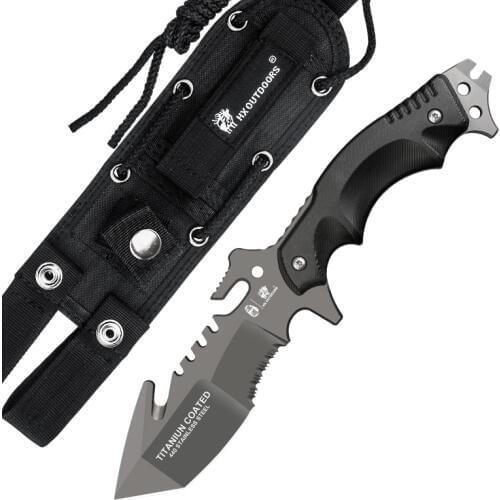 HX Outdoor Survival Knife Hunting fixed blade straight multi tool Tactical Knife 440C Blade ,G-10 handle Outdoor tools Dropship