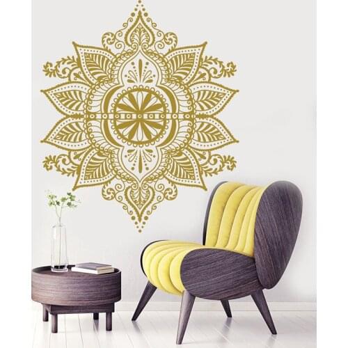 Mandala Wall Decal Bohemian Indian Pattern Yoga Studio Decor Bohemian Bedroom Decor Namaste Decal Yoga Stickers Mandala A12-062
