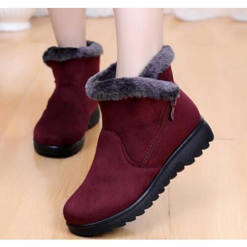 Classic Women Boots Winter Shoes Ankle Boots For Women Shoes Snow Botas Keep warm Casual Booties Warm Winter Black Red Brown boots