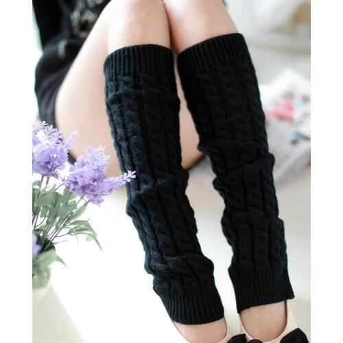 Hot Fashion Leg Warmers Women Warm Knee High Winter Knit Solid Crochet Leg Warmer Socks Warm Boot Cuffs Beenwarmers Long Socks