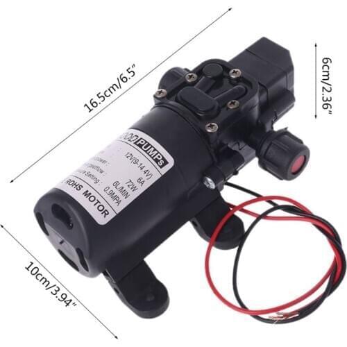DC 12V 130PSI 6L/Min Water High Pressure Diaphragm Self Priming Pump 70W 77UD