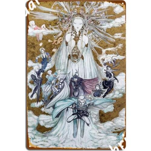 Yoshitaka Amano Final Fantasy Metal Sign Wall Cave Customize Cinema Painting Décor Tin Sign Posters