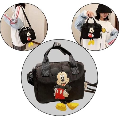 Disney Mickey Mouse Fashion Shoulder Bag girl messenger mini bag handbag kids cartoon mickey handbag black Large capacity bag