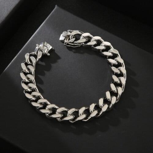 Mens Simple 316L Stainless Steel Bracelet Punk Rock Titanium Steel Four-sided Grinding Bracelet Jewelry