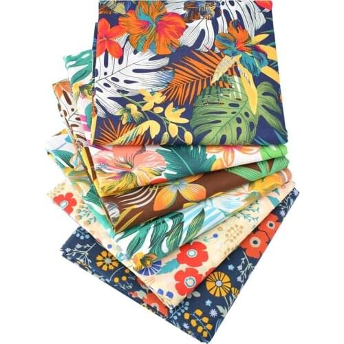 Nanchuang Tropical Rainforest Cotton Fabric Plain Patchwork Poplin DIY Handmade Sewing Doll Sheet Skirt Dress Material 6Pcs/Pack