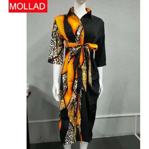 2021 Summer New Dress European and American Elegant Forged Surface Lace-up Shirt Dress