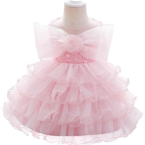 Popodion New 2021 Birthday Gift For One Year Old Baby, Bow Gauze Princess Dress CHD20445