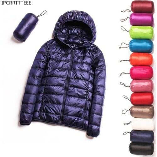 2021 New Autumn Winter Down Jacket Women 90% White Duck Down Coat Ultra Light Warm Female Portable Plus Size Down Jacket