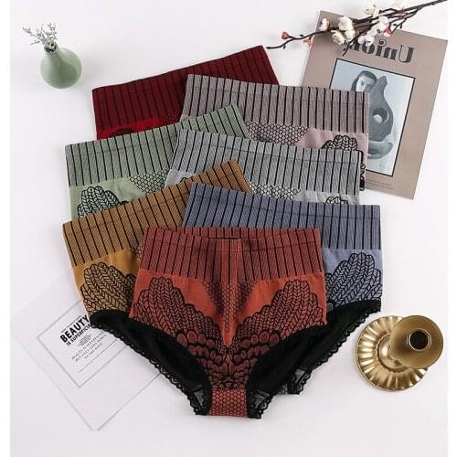 2021 New Product Hot Sale Womens High-waist Belly-up Panties and Hip-lifting Graphene Antibacterial Briefs Women Underwear