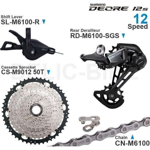 SHIMANO DEORE M6100 12speed Groupset with Right Shifter Rear Derailleur Chain and 11-50T 52T Cassette Sprocket Original