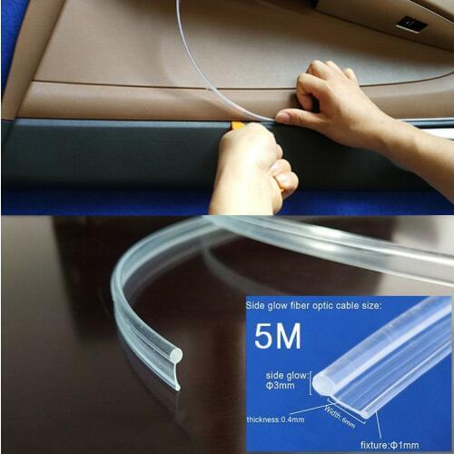 5 meters Plastic Fiber Optic Fiber Optic Cable Light guide strip for Car Car Interior Lighting