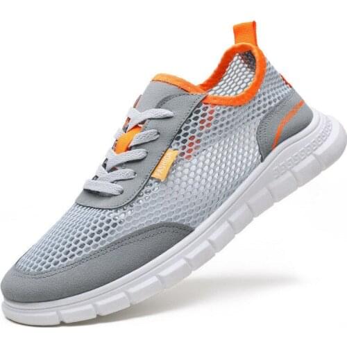 Breathable Summer Mens Casual Shoes Breathable Hollow Out Mens Summer Sandals Gingham Mens Flat Shoes