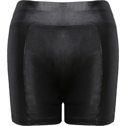 Leather Shorts Women High Waist Bodycon Push Up Black Short Joggers Sports Fitness Womens Sexy Slim Shorts Spodenki Damskie