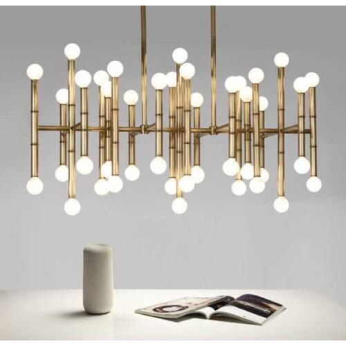 Nordic creative art personality bamboo chandelier post modern retro industrial bookstore restaurant coffee showroom lighting