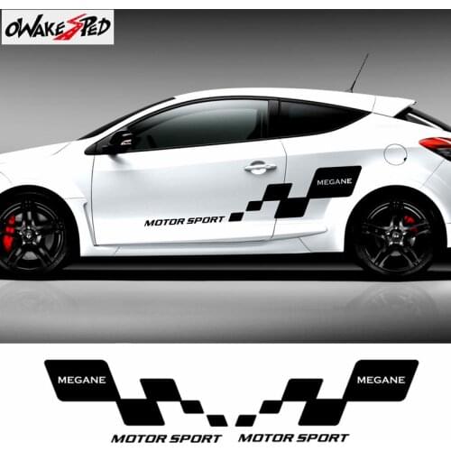 Car Styling Both Side Door Stickers For Renault Megane GT RS Racing Lattice Graphics Auto Body Exterior accessories Vinyl Decal