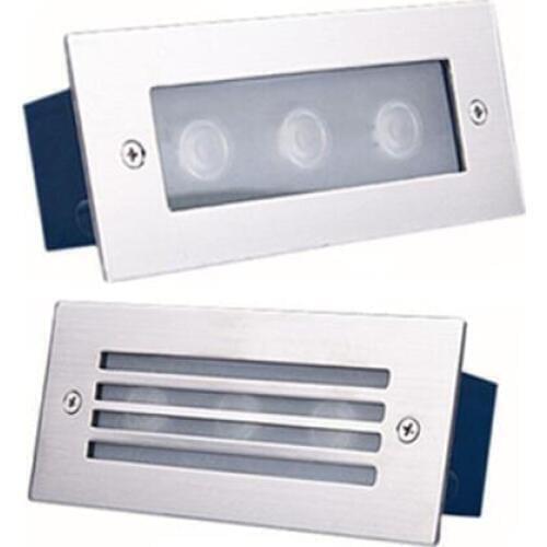 1pcs Outdoor 3X3W Led Step Light IP68 Aluminum Embedded Staircase Corner Lamp Waterproof Recessed Wall Stair Lamp Footlight