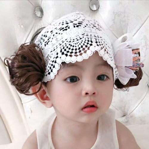 Baby Girls Lace Headband Floral Hollow Out Casual Wild Hairband Elegant Swan Wig Hair Band Headwear