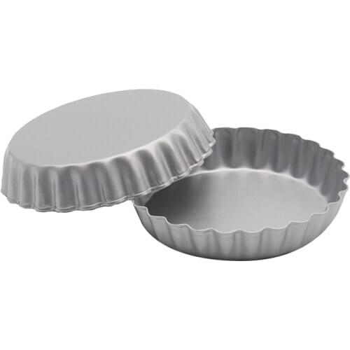 1pcs Cake Mold Non-Stick Corrugated Flower Shaped Fruit Pie Plate Silver Bakeware Tool Carbon Steel Kitchen Supplies