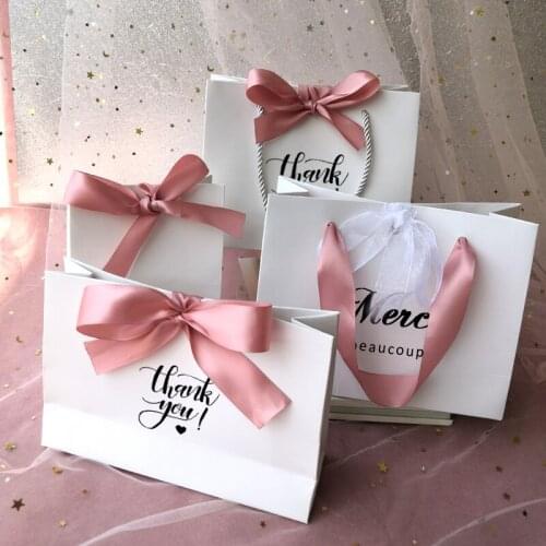 10x Wedding Favors Box for a gift Christmas Packaging Thank You Bag Paper for Guests Baby Shower Party Candy Boxes With Ribbon