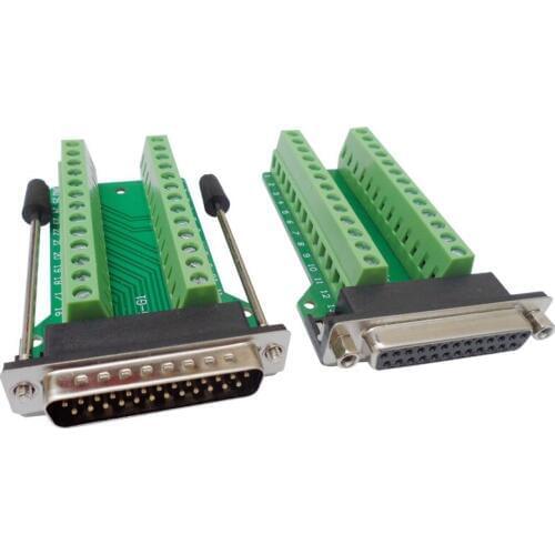 10pcs D-SUB DB25 terminals breakout PCB board adapter plate DR25 25Pin Terminal Connector Female or Male