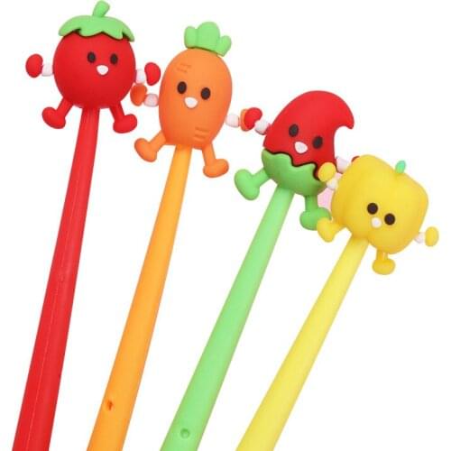 36 pcs/lot Creative Bendable Vegetables Gel Pen 0.5mm black ink Signature Pen School Office writing Supply Promotional Gift