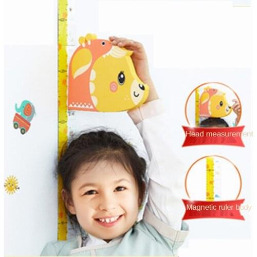3D Stereo Cartoon Height Sticker Baby Measuring Height Ruler Cute Animal Children Deer Wall Sticker Baby Monthly Milestone