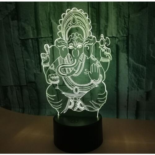 7 color change Touch Stereovision 3d Led Desk Lamp New Elephant Head Nishi 3d Table Lamp Gift Usb Led Night Light