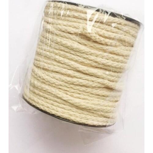 50 Meters 100% Natural Cotton Rope Braided Twisted String Cord Twine Multi Craft Use (Clothes Sash Weaving Wrapping Knotting)